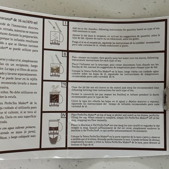 TEAVANA PERFECTEA 16 Ounce Tea Maker - Black Loose tea Strainer Kettle NEW NiB - Picture 7 of 17